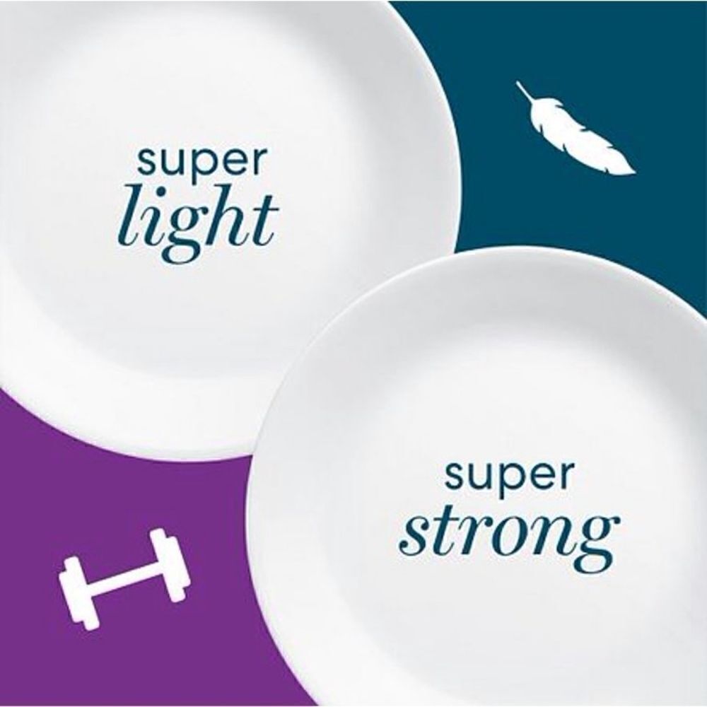 Lunch 🌸 New Corelle Livingware Winter Frost White 8.25" Divided Plate Set of 4 - Picture 5 of 6